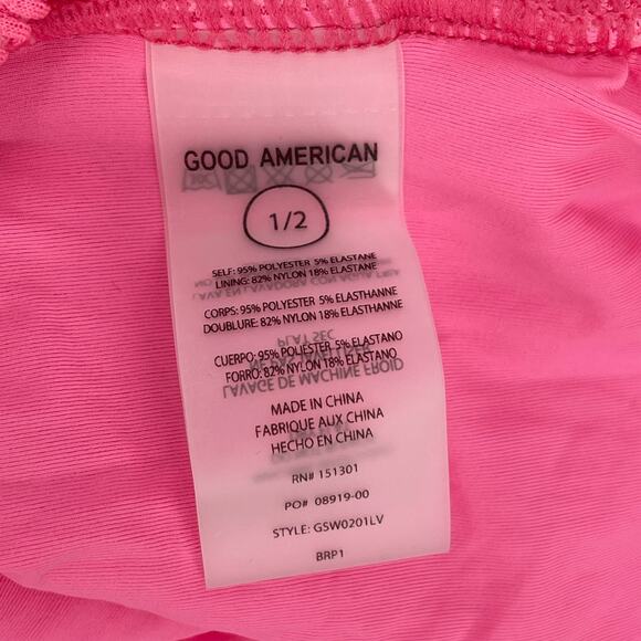 GOOD AMERICAN Dress Size Small/Medium Always Fits Mini Bright Pink Textured NWT - Picture 9 of 12